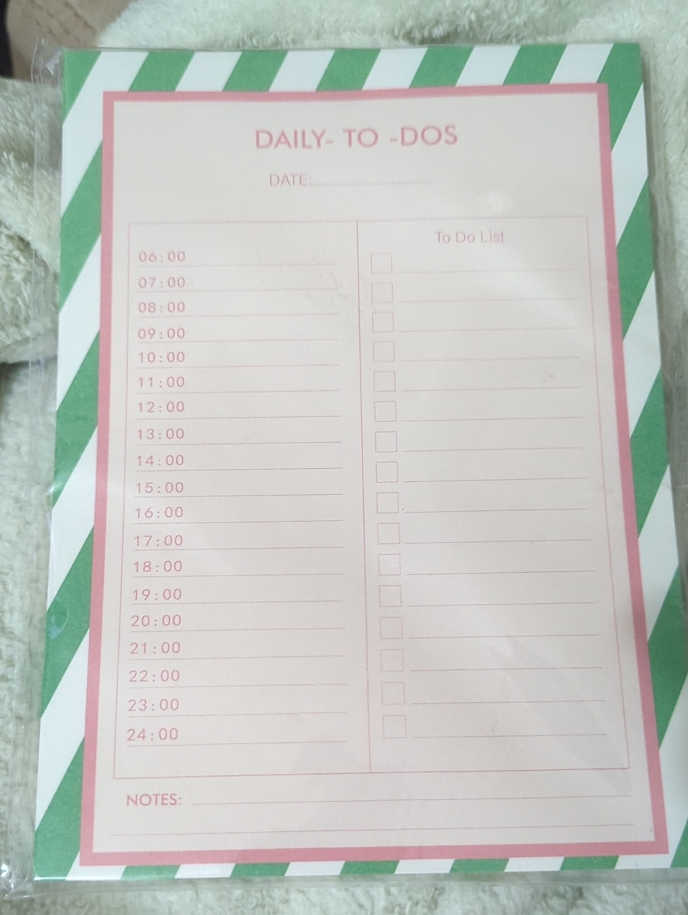 Daily To-Dos Planner Pad - Pink & Green